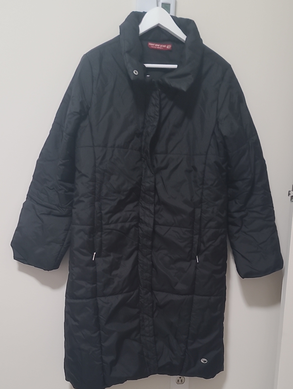 Point Zero Black Quilted Long Puffer Coat